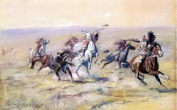 スー族とブラックフット族が出会うとき 1904年 チャールズ・マリオン・ラッセル Oil Paintings